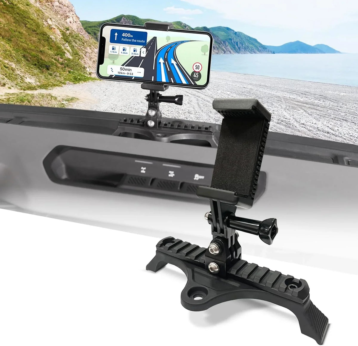 for  Bronco Picatinny Rail Phone Holder with Locking Action Dash Phone Mount Adapter, DIY Base Platform