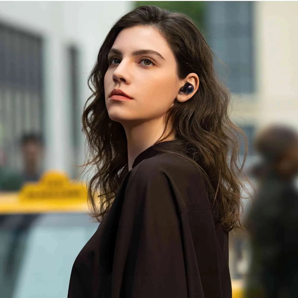 UrbanX True Wireless Bluetooth Earbuds + Charging Case, Black, Dual Connect, IPX5 liquid Resistance, Bluetooth 5.2 Connection, Balanced, Bass Boost suitable with  Tab3 8 Plus