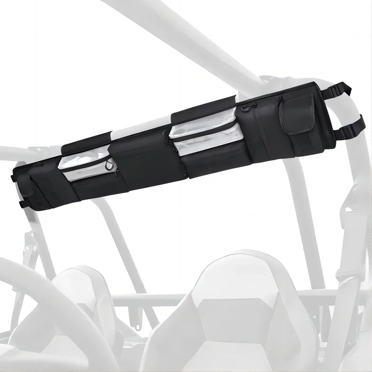 MICTUNING UTV Roll Cage Organizer, Cargo Rear Storage Bag Gear Tool Bag with Multiple Pockets appropriate