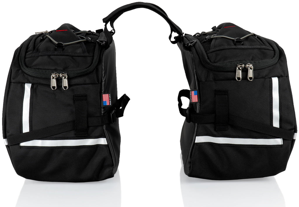 Chase Harper USA 3550 Aeropac II Saddle Bags - moisture-impervious, Industrial Grade Ballistic Nylon w/Thermoplastic Insert, Anti-Scratch Vinyl on Inward Facing Wall, 14" L x 9" W x 10.5" H (Per Side)