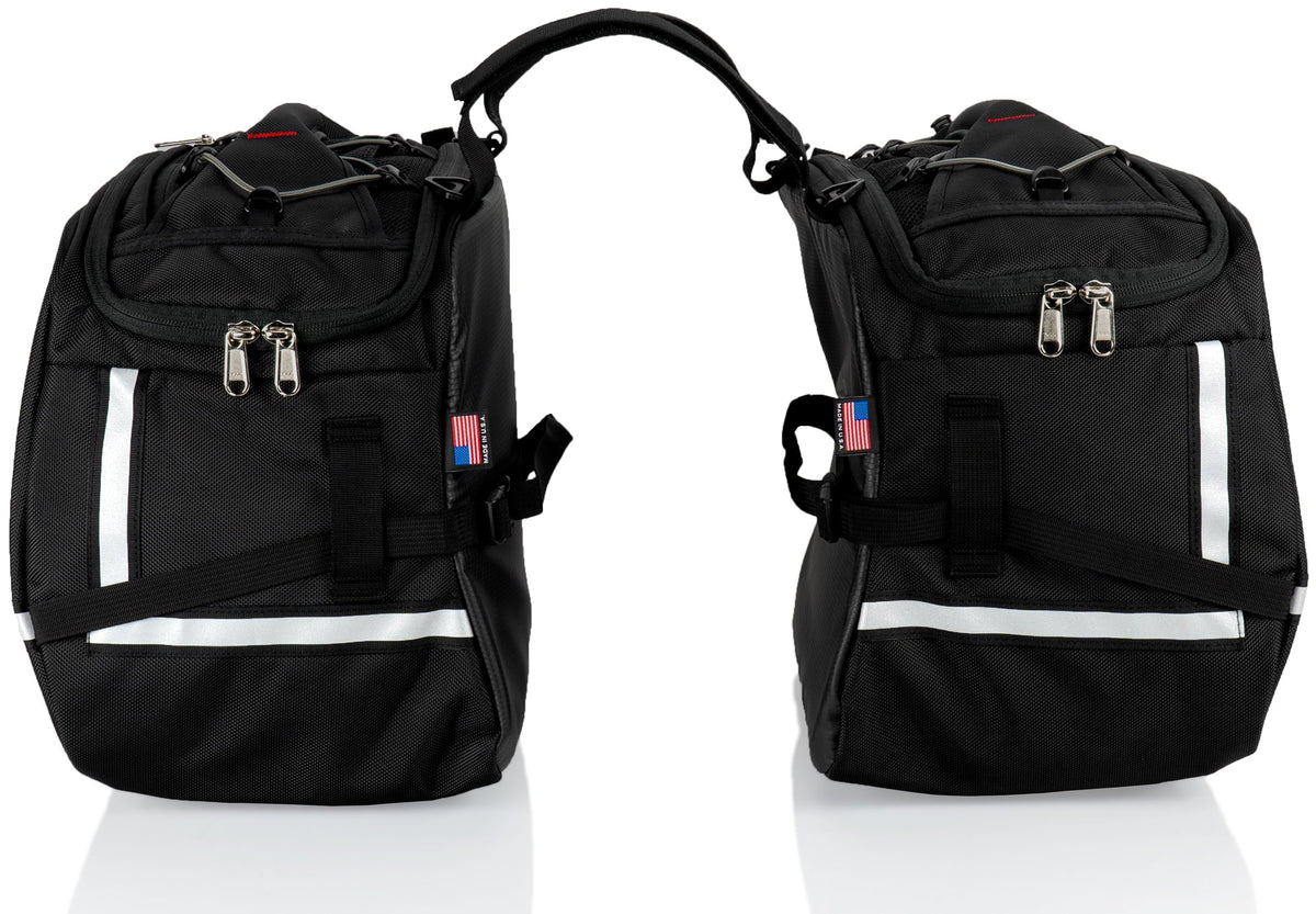 Chase Harper USA 3550 Aeropac II Saddle Bags - moisture-impervious, Industrial Grade Ballistic Nylon w/Thermoplastic Insert, Anti-Scratch Vinyl on Inward Facing Wall, 14" L x 9" W x 10.5" H (Per Side)