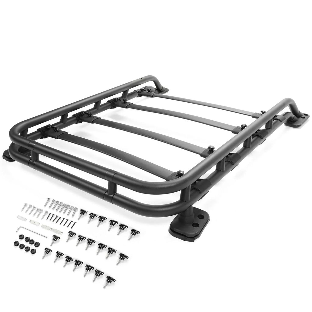 Roof Rack Basket appropriate with 2010-2023  4Runner Rooftop Luggage Cargo Carrier Extra Bar Black Powder Coated Aluminum