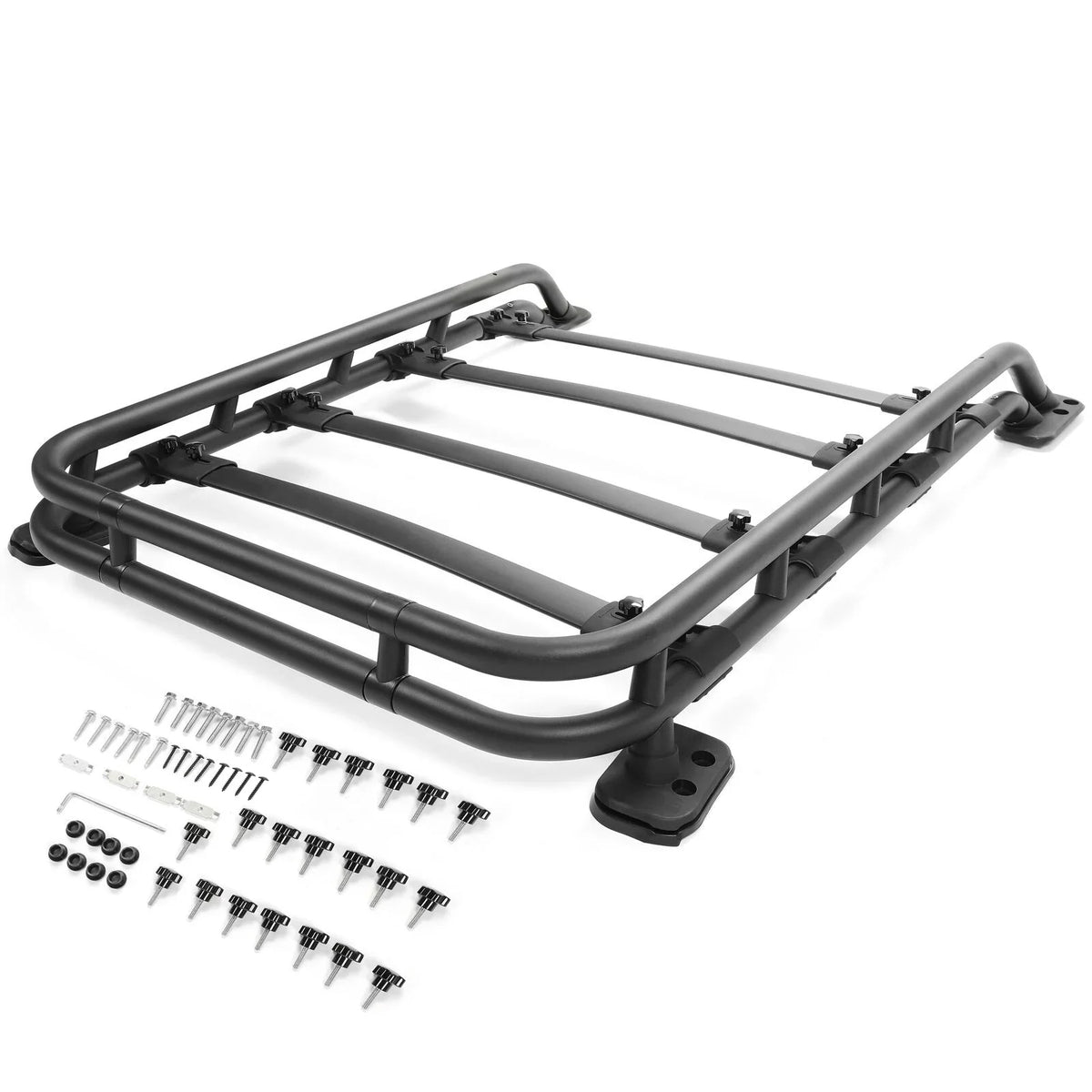 Roof Rack Basket appropriate with 2010-2023  4Runner Rooftop Luggage Cargo Carrier Extra Bar Black Powder Coated Aluminum