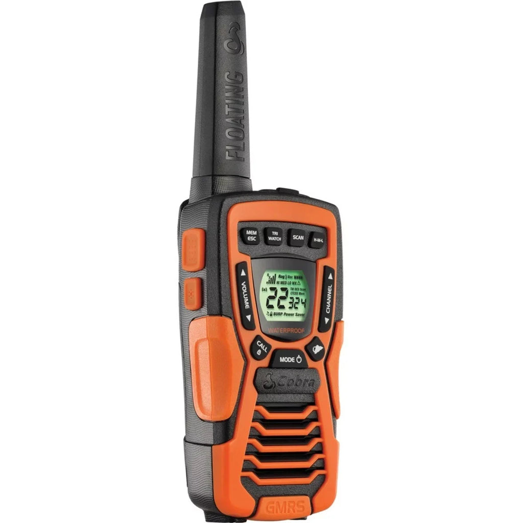 COBRA ACXT1035R FLT Floating Walkie Talkies- Waterproof, Rechargeable, Long Range up to 37-Mile Two Way Radio with NOAA atmospheric conditions Alert & VOX ( 2 Pack )