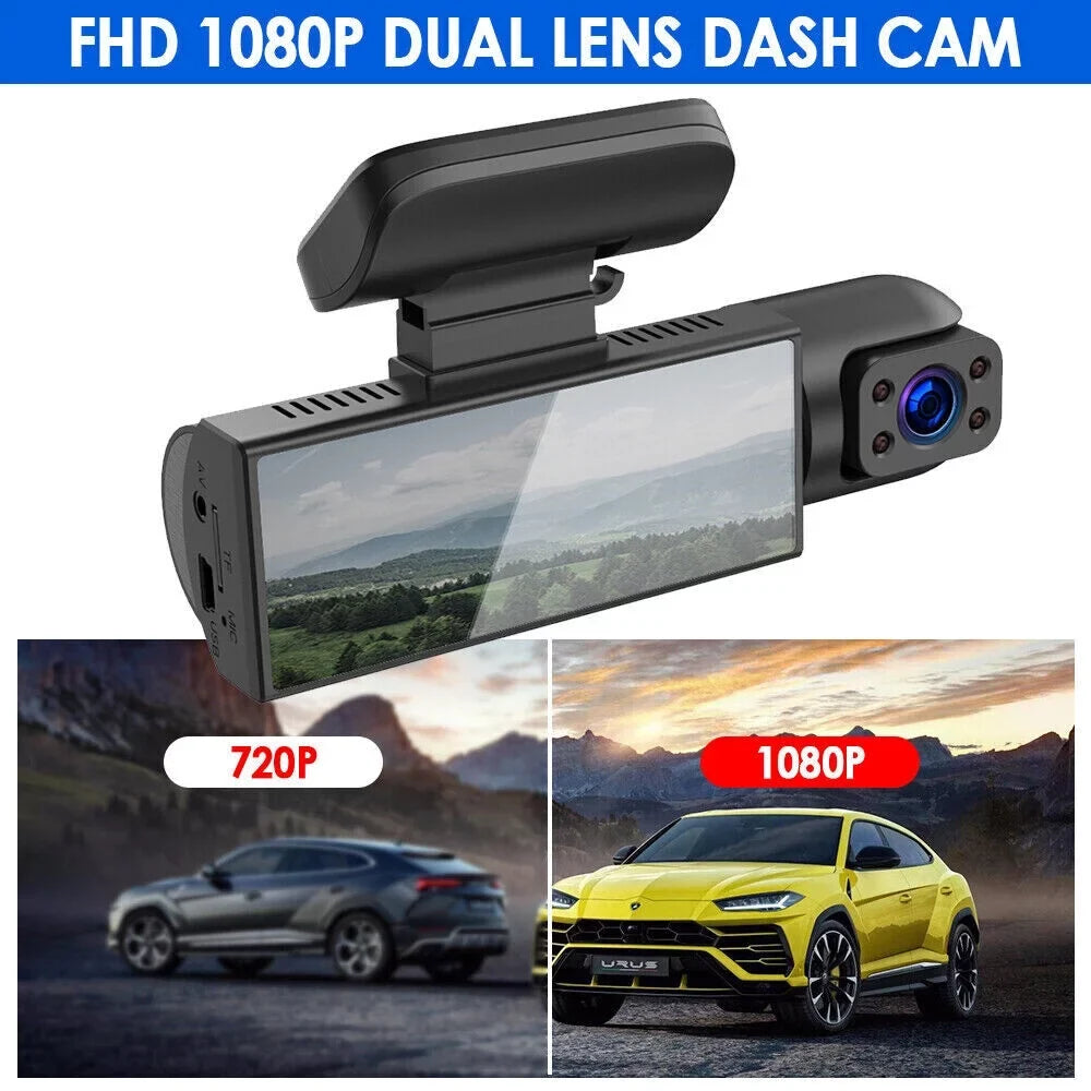 JahyShow 1080P Car DVR Dash Cam Video Recorder G-Sensor Dual Lens Front w/ Inside Camera