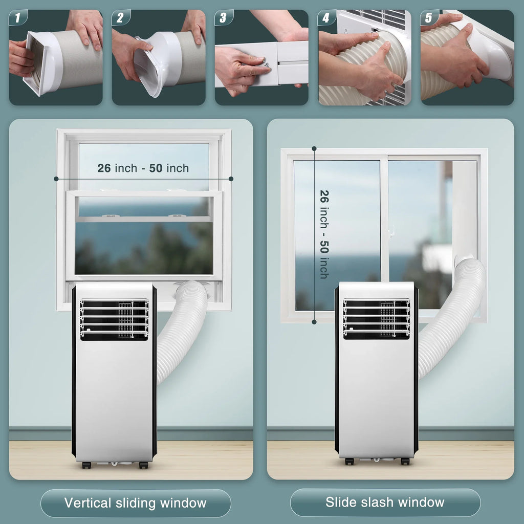 KISSAIR 6,000 BTU (10,000 BTU ASHARE) Portable Air Conditioner, Dehumidifier, Fan, 3 in 1 AC with 24-Hour Timer