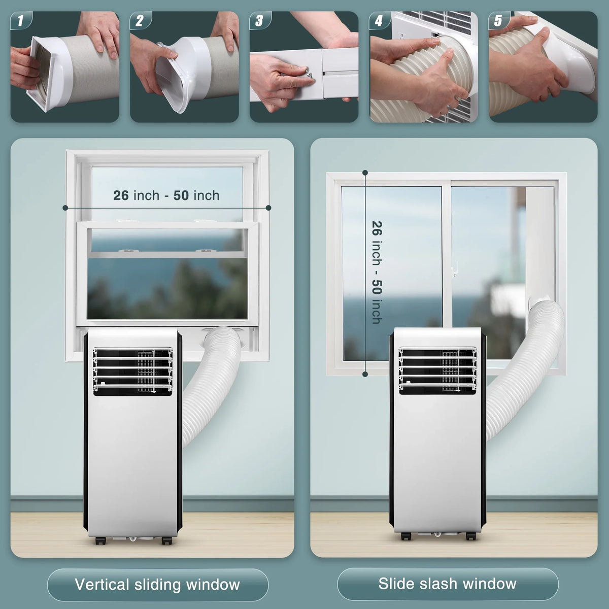 KISSAIR 6,000 BTU (10,000 BTU ASHARE) Portable Air Conditioner, Dehumidifier, Fan, 3 in 1 AC with 24-Hour Timer