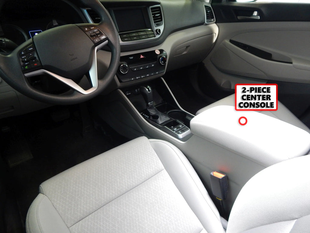 Red Hound Auto Center Console Organizer 2 Piece Stacking Set Vehicle Inserts matching with Hyundai Tucson 2016-2019 (Without Hand Brake) Black Anti-Rattle