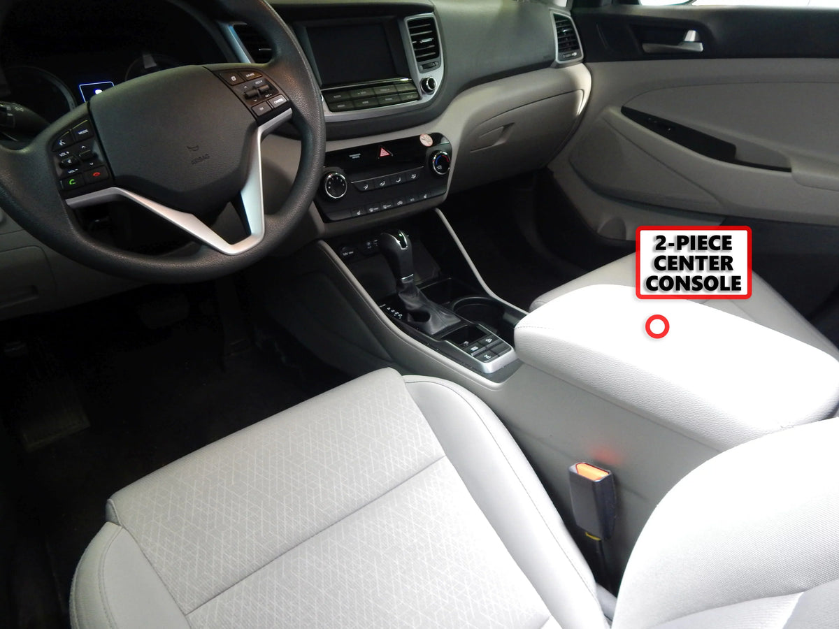 Red Hound Auto Center Console Organizer 2 Piece Stacking Set Vehicle Inserts matching with Hyundai Tucson 2016-2019 (Without Hand Brake) Black Anti-Rattle