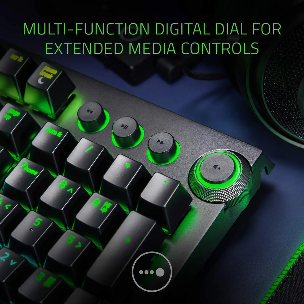 BlackWidow Elite: Esports Gaming Keyboard - Multi-Function Digital Dial with Dedicated Media Controls - Ergonomic Wrist Rest -  Orange Mechanical Switches (Tactile and Silent)