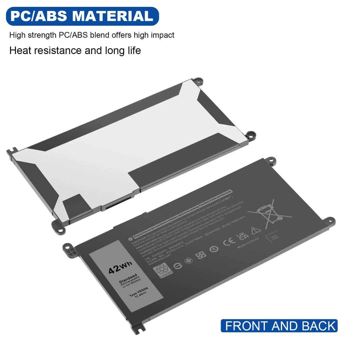 For  Inspiron 14 5481 5482 5485 5491 2-in-1 3-Cell 42Wh Laptop Battery YRDD6