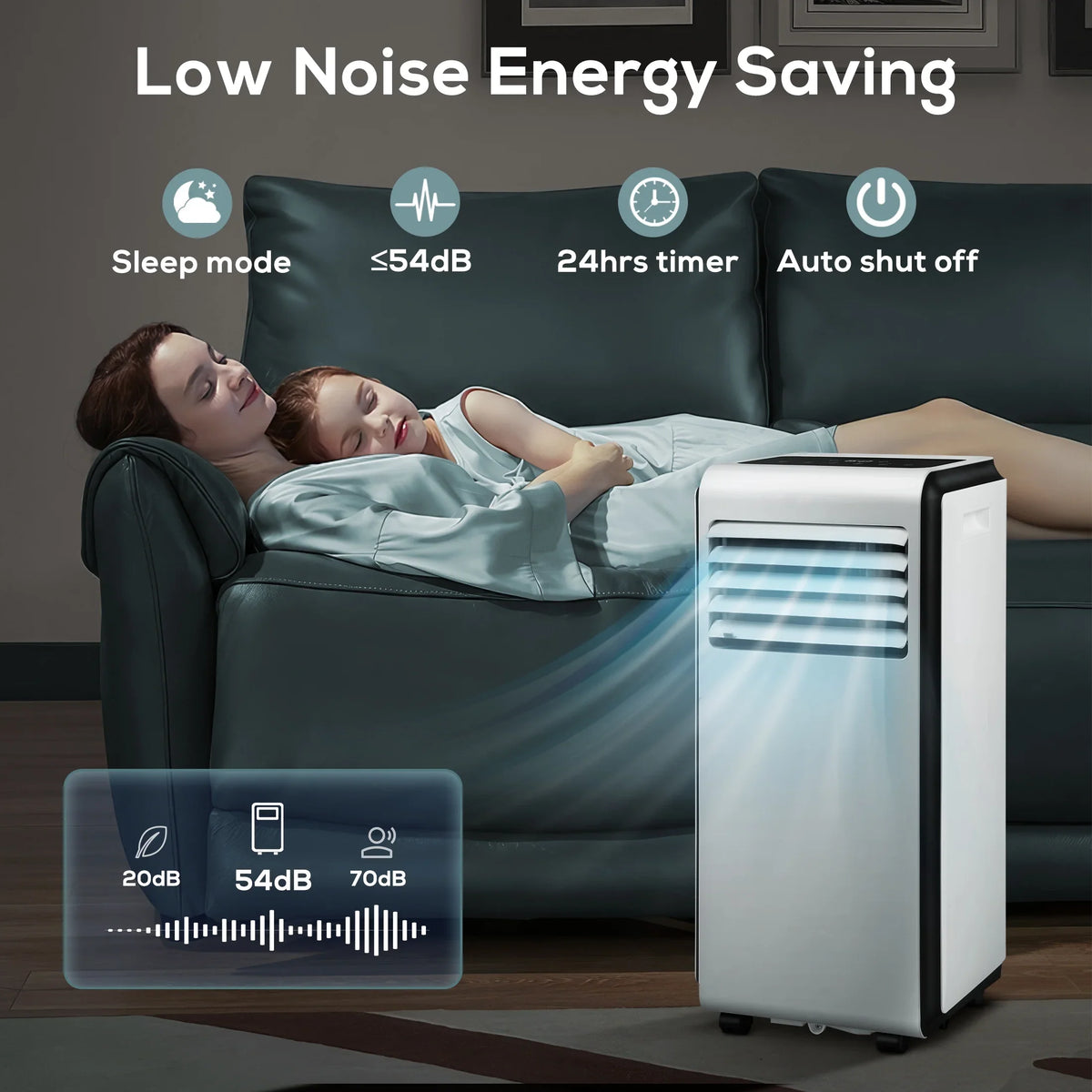 KISSAIR 6,000 BTU (10,000 BTU ASHARE) Portable Air Conditioner, Dehumidifier, Fan, 3 in 1 AC with 24-Hour Timer