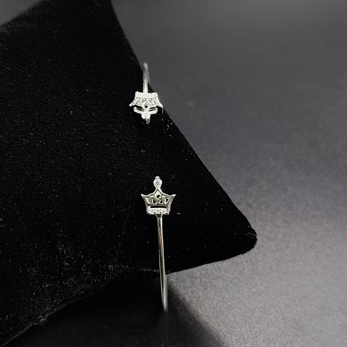 Crown Bracelet With Open Ends Solid Silver CZ cuff style jewelry Handmade Kada Adjustable Bracelet Best Gift idea for Girls