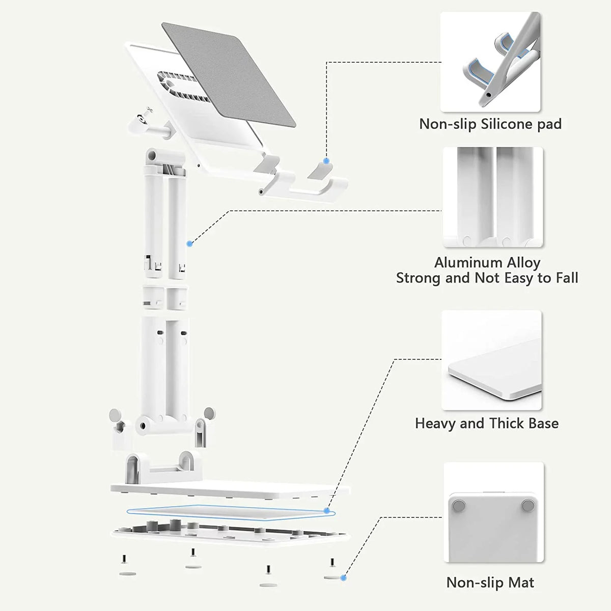 Cell Phone Stand Tablet Phone Holder for Desk Portable Cute Double Rod Anti-Slip Foldable Phone Stand matching