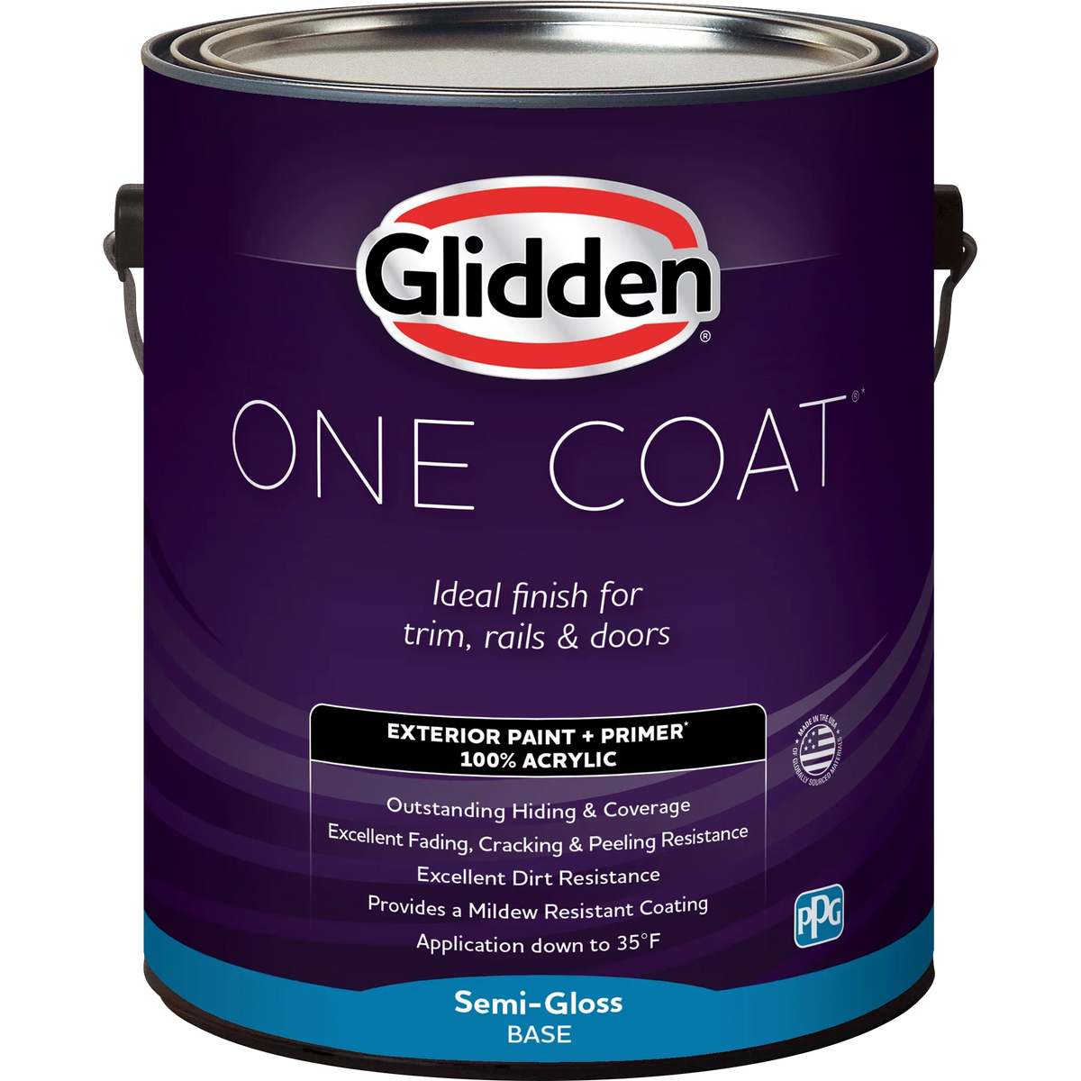 Glidden One Coat Exterior Paint + Primer Orange Essential / Orange, Semi-Gloss, 5 Gallons