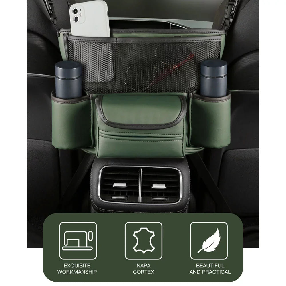Dazzduo Storage bag,Seat Leather Barrier Car Center Console Seat Leather Car Center Console Seat Leather Car Center Console