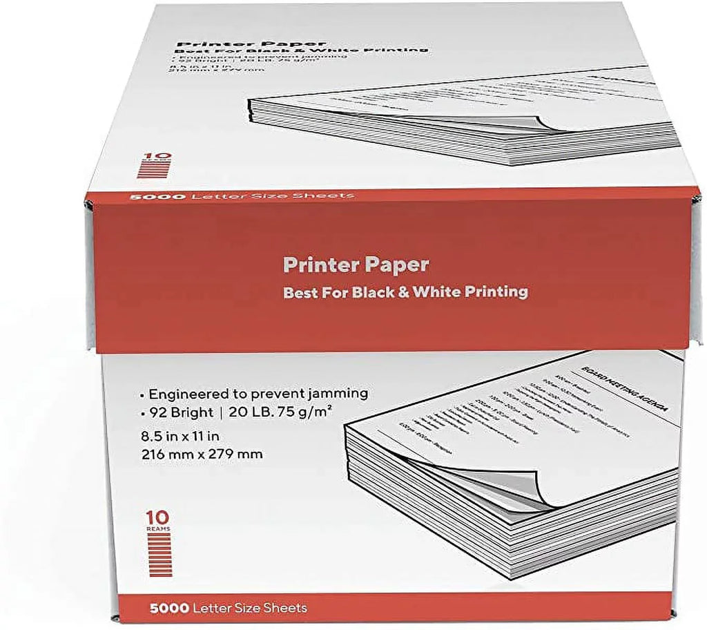 92 Brightness 500/Ream 10 Reams/Carton 135848. MyOfficeInnovations 8.5" x 11" Printer Paper 20 lbs