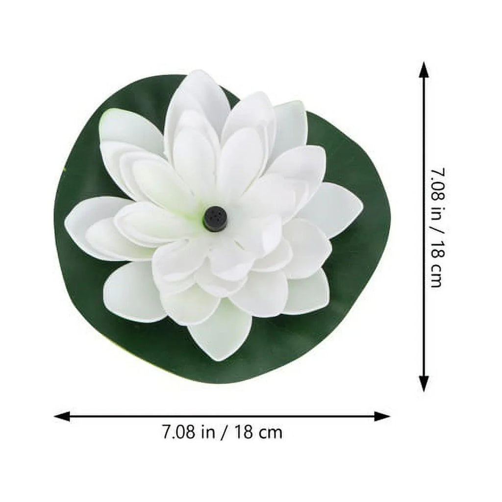 HOTBEST Solar-powered Waterproof Lotus Lamp Lotus Fountain Novel Fish Pond Fountain Garden Decor aqua Lily Bird Bath Fountain(White)