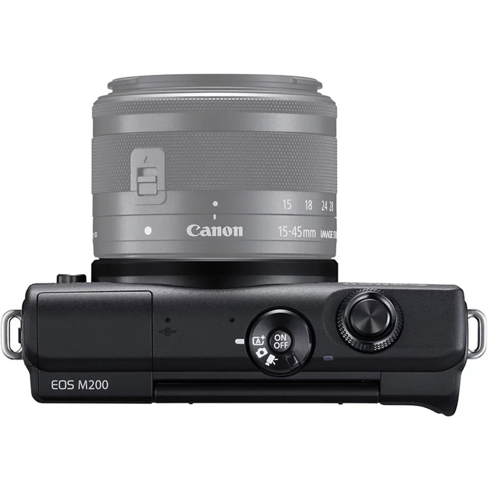 EOS M200 Mirrorless Camera (Black) +15-45mm f/3.5-6.3 IS STM Lens (Graphite) +3 PC Filter +64GB