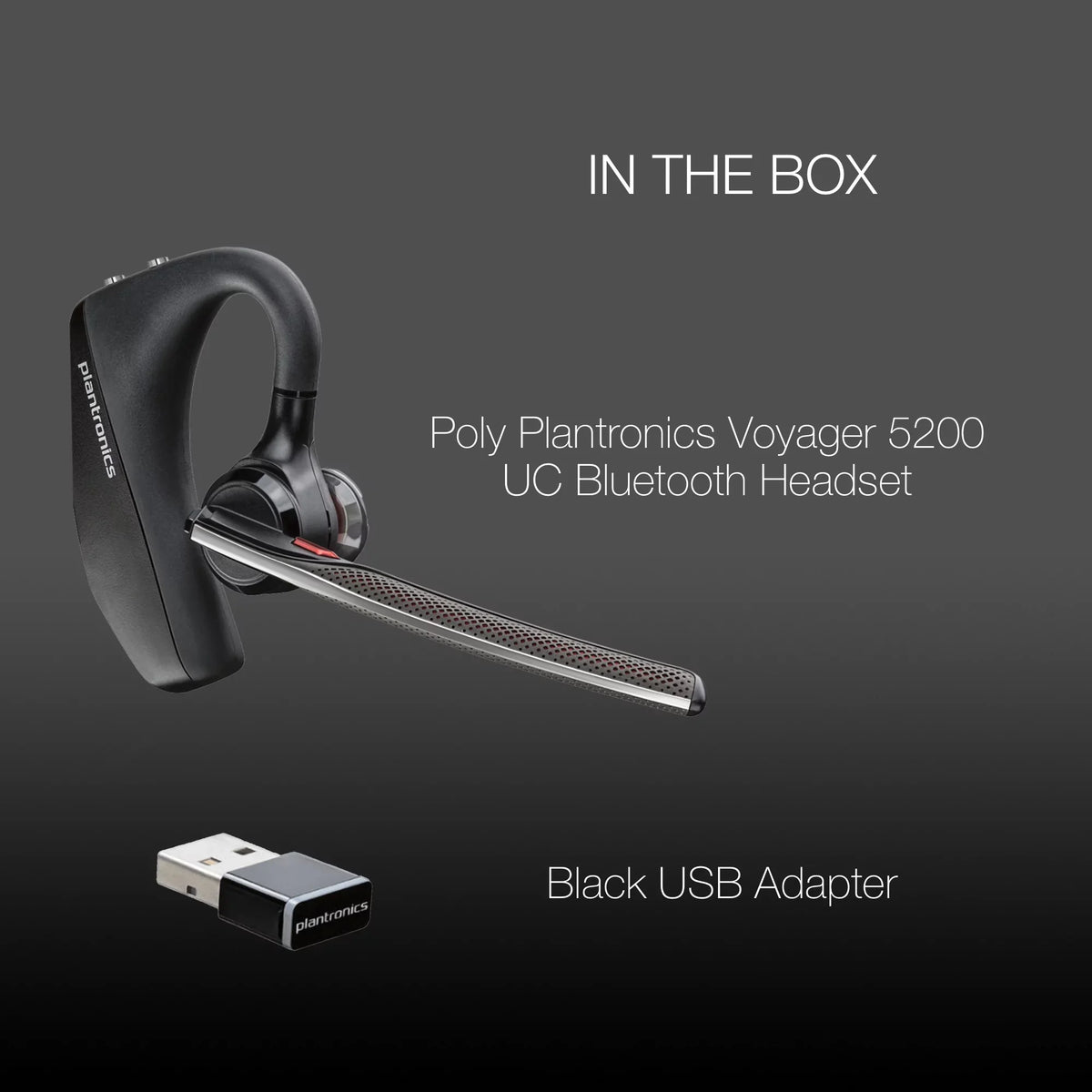 Plantronics Voyager 5200-UC Bluetooth Headset - 206110-01 - matching with Smartphones, PC, MaC, Softphones, Tablets