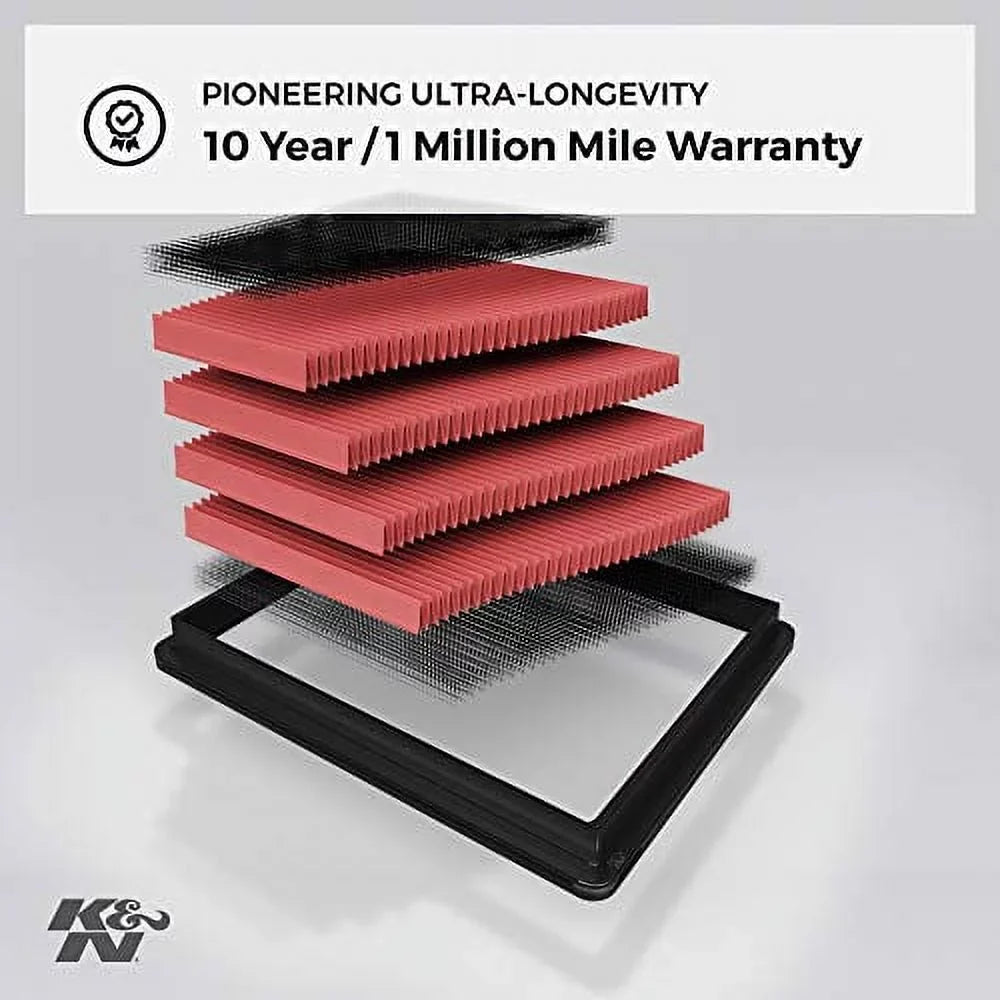 K&N 33-2260 Engine Air Filter: High Performance, Premium, Washable, Replacement: 2001 - 2014 /Lexus (Kluger, Highlander, Camry Hybrid, Sienna, Alphard, Solara, Wisdom, ES 300, RX 300)