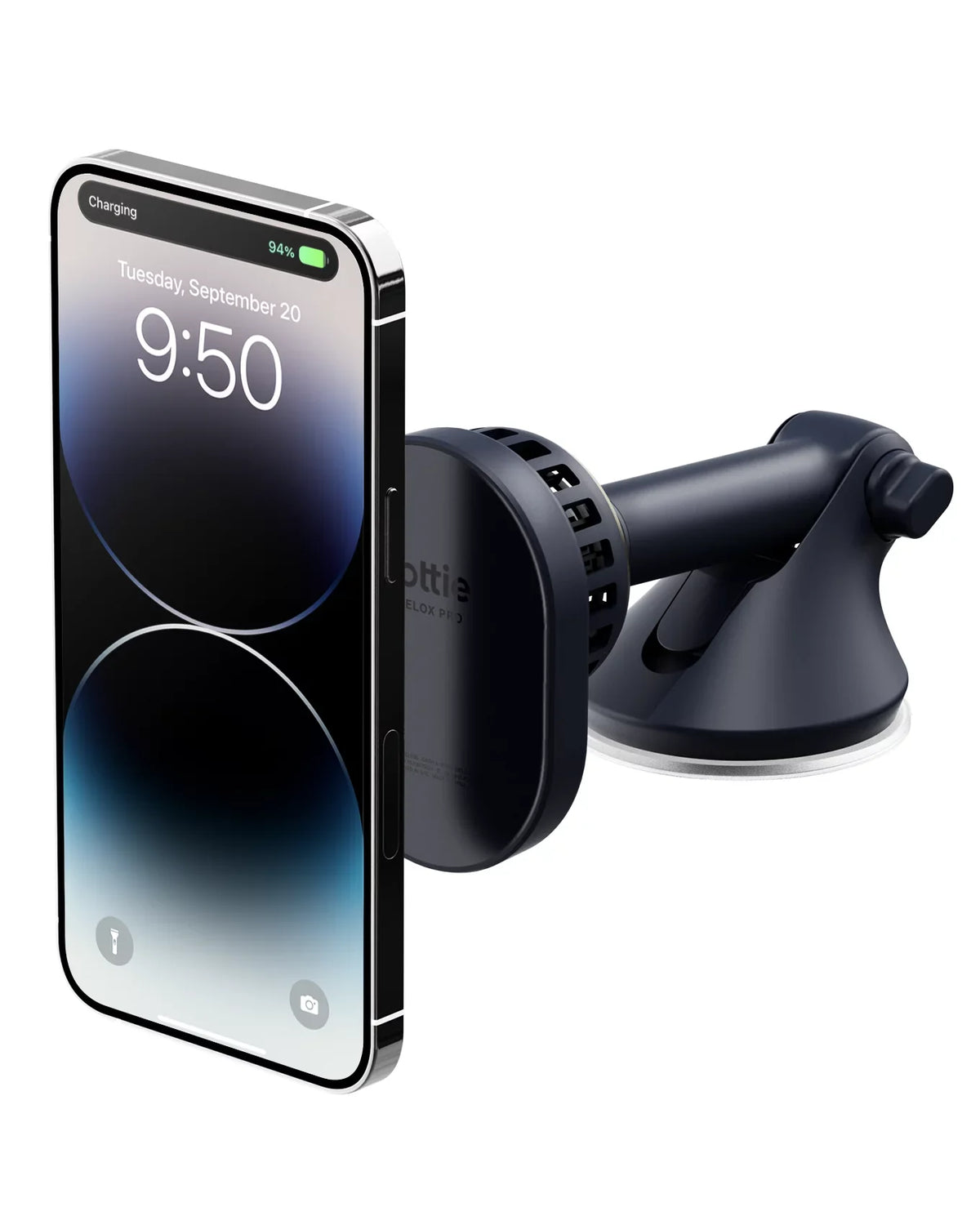 Velox Wireless Pro - MagSafe matching Dash & Windshield Car Mount Phone Holder - Blue (Car Charger Included)