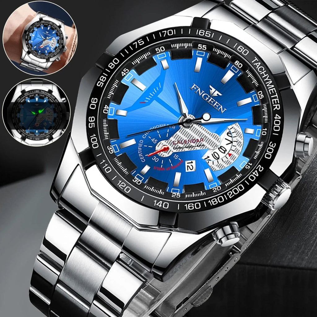 Waterproof Men's Watch Stainless Steel Analog Quartz Luxury Classic Wristwatch