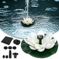 HOTBEST Solar-powered Waterproof Lotus Lamp Lotus Fountain Novel Fish Pond Fountain Garden Decor aqua Lily Bird Bath Fountain(White)