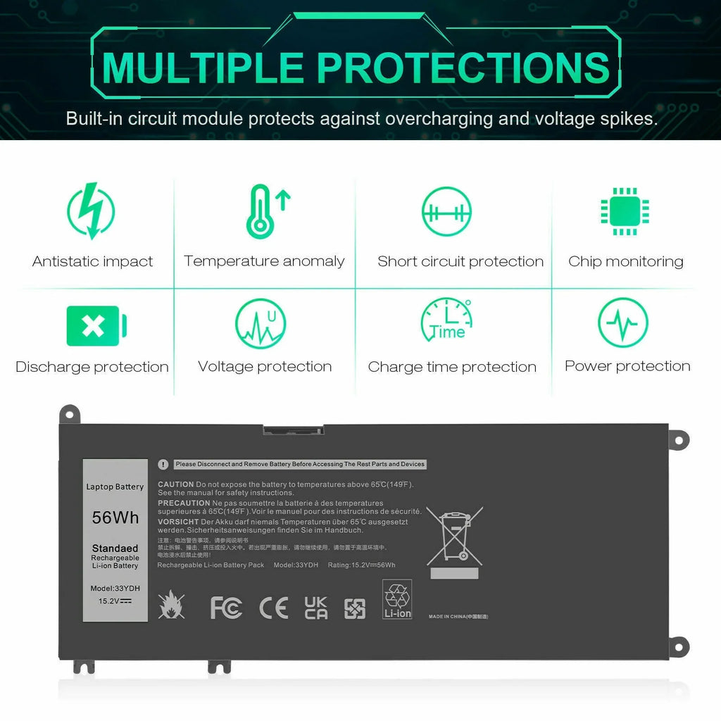 33YDH PVHT1 Laptop Battery for  (G3 G5 G7) 15 3579 5587 7588/17 3779