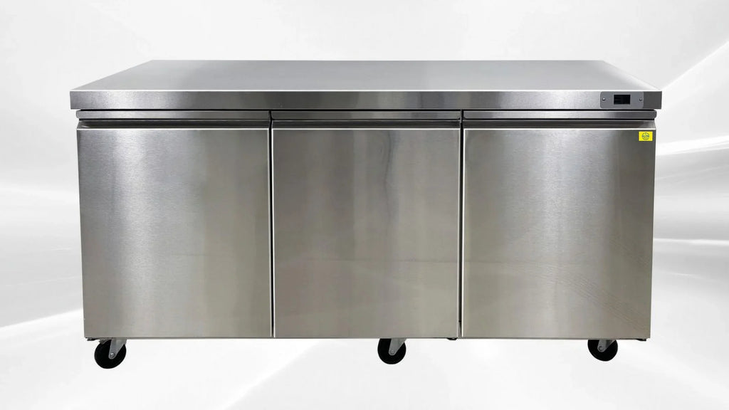ft..  Commercial Three Door Undercounter Freezer 16.6 cu. 72 in