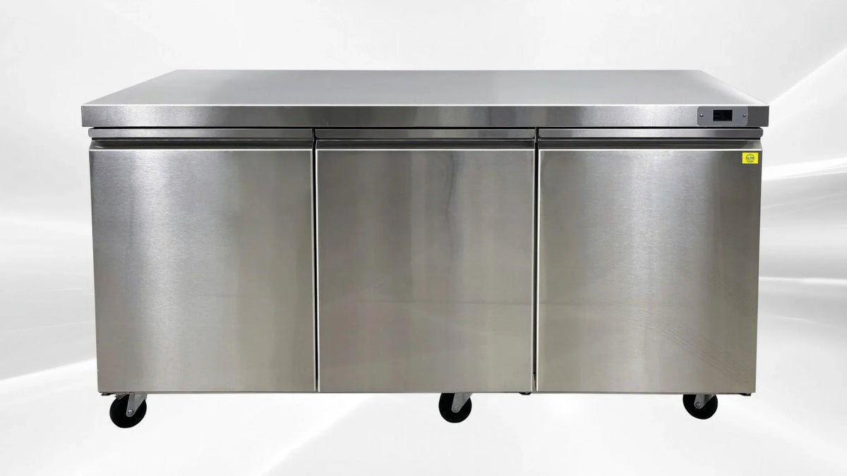 ft..  Commercial Three Door Undercounter Freezer 16.6 cu. 72 in