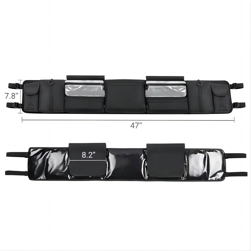 MICTUNING UTV Roll Cage Organizer, Cargo Rear Storage Bag Gear Tool Bag with Multiple Pockets appropriate
