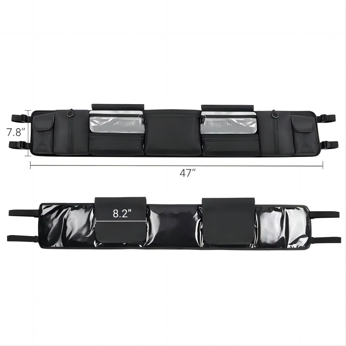 MICTUNING UTV Roll Cage Organizer, Cargo Rear Storage Bag Gear Tool Bag with Multiple Pockets appropriate