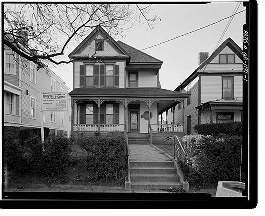 Birth Home, 501 Auburn Avenue, Atlanta, Fulton County, GA, 17-7/8" x 21-7/8". Historic Framed Print, Martin Luther King Jr