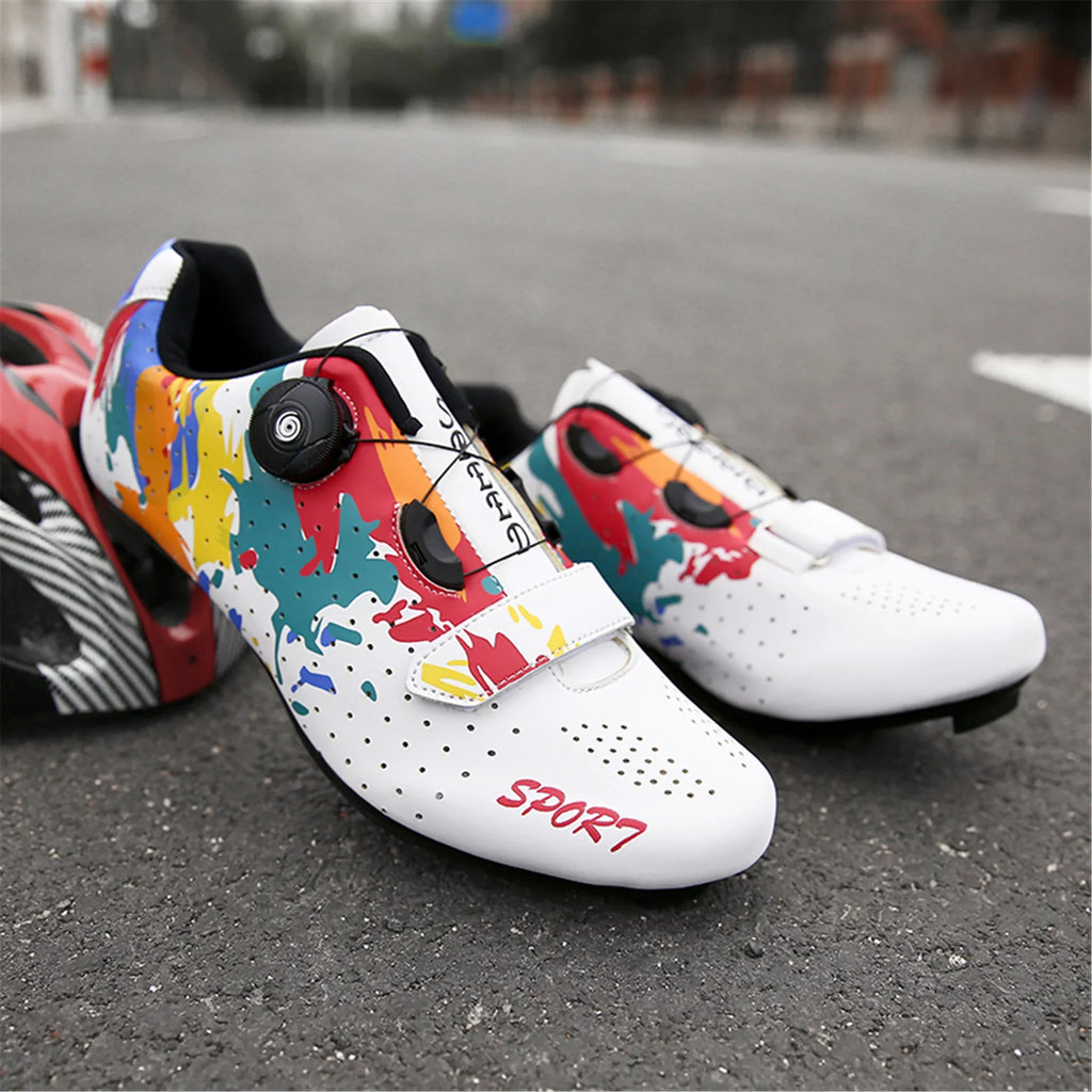 BETOOSEN Mens womens road cycling shoes MTB bike shoe Indoor riding cycling Exercise Shoes with quick lace suitable with SPD Dual Cleat
