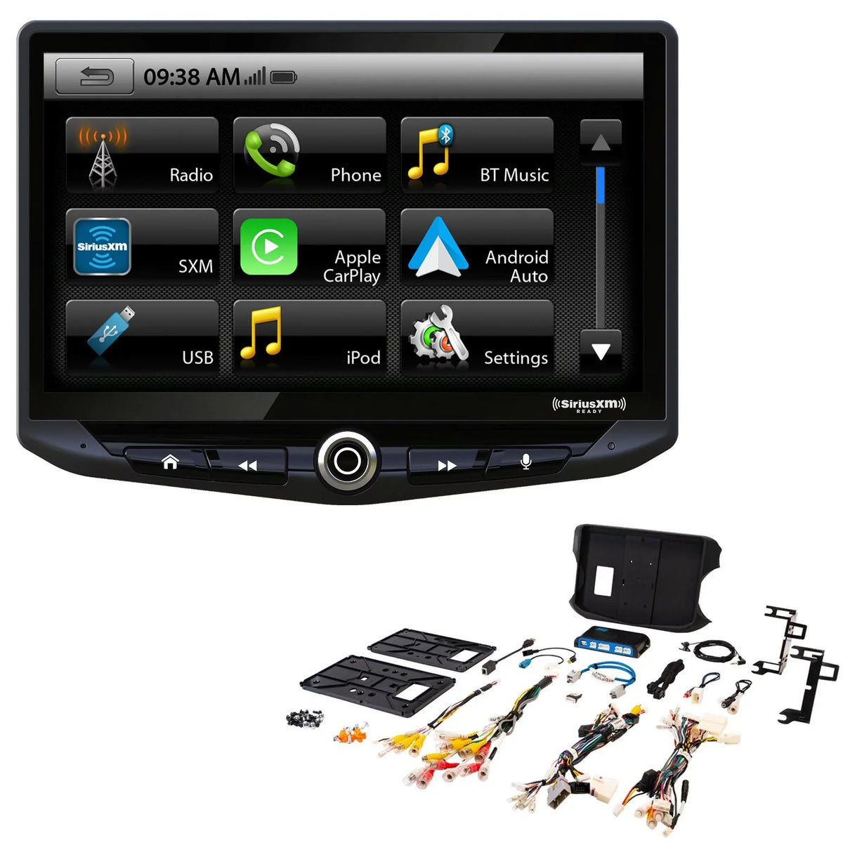 Stinger Heigh10 10" In-dash Infotainment System with SR-TAC16H Flush-Mount Dash Kit suitable with 16-21  Tacoma