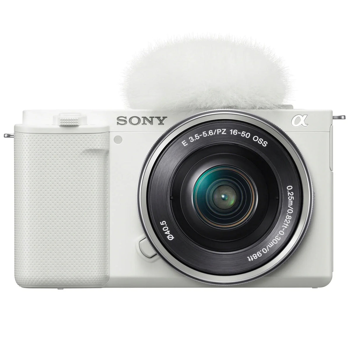 ZV-E10 Mirrorless Alpha APS-C Vlog Camera 2 Lens Kit 16-50mm + 55-210mm ILCZV-E10L/W White Bundle with Deco Gear Case + Filter Set + Wide Angle & Telephoto Lenses + Extra Battery & Accessories