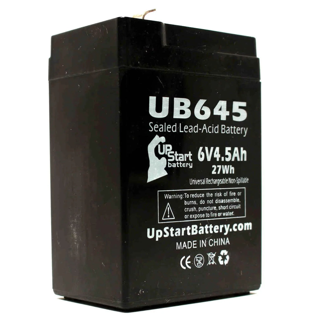 5x Pack - matching Tripp Lite BCPRO 850 Battery - Replacement UB645 Universal Sealed Lead Acid Battery (6V, 4.5Ah, 4500mAh, F1 Terminal, AGM, SLA) - Includes 10 F1 to F2 Terminal Adapters