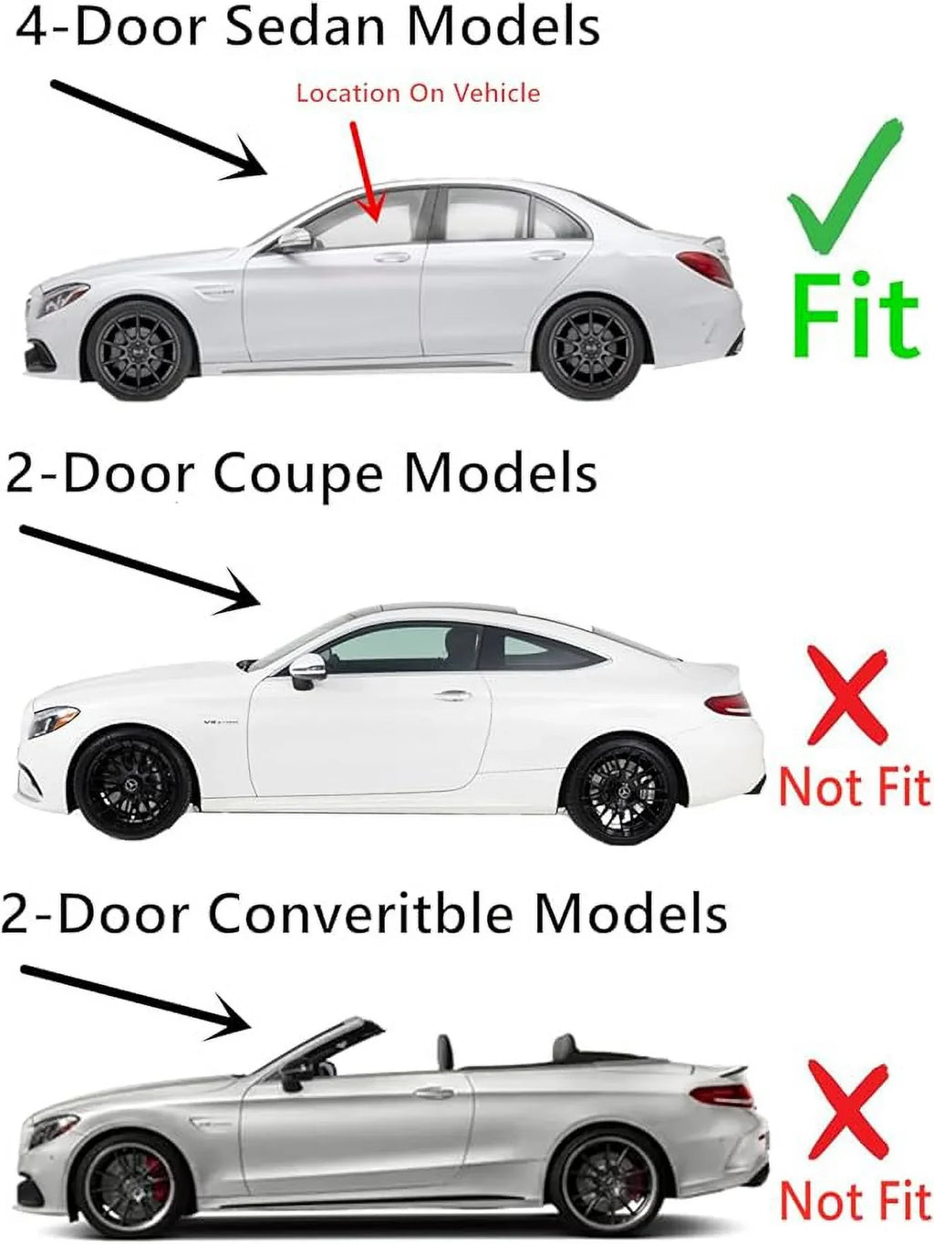 Laminated Driver Left Side Front Door Window Door Glass appropriate with Benz C300 / C400 / C63 AMG / C65 AMG 2015-2018 4-Door Sedan Models