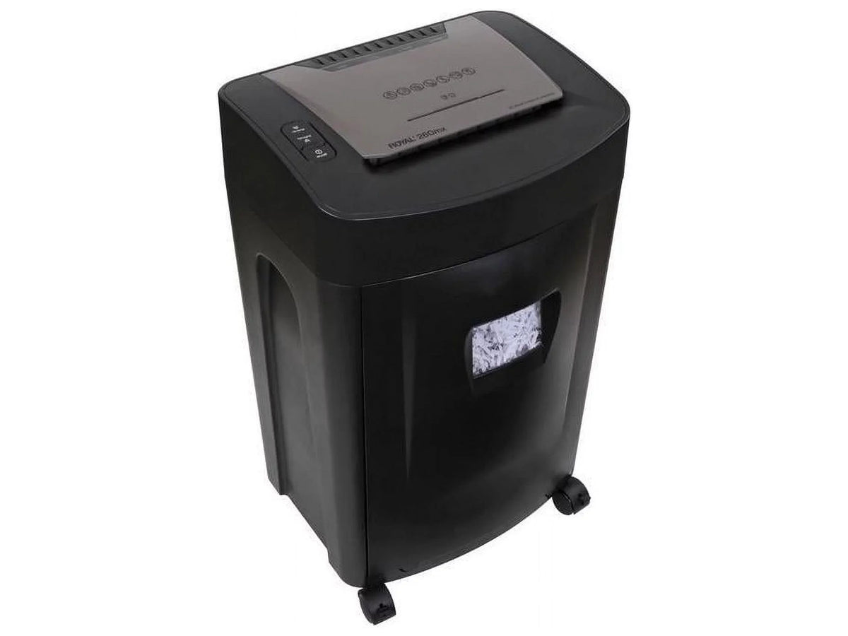 Royal 260MX Paper Shredder - Non-continuous Shredder - Cross Cut - 20 Per Pass - for shredding Paper, CD, DVD, Credit Card, Staples - 8.75" Throat - 1 Hour Run Time - 40 Minute Cool Down Time - 8