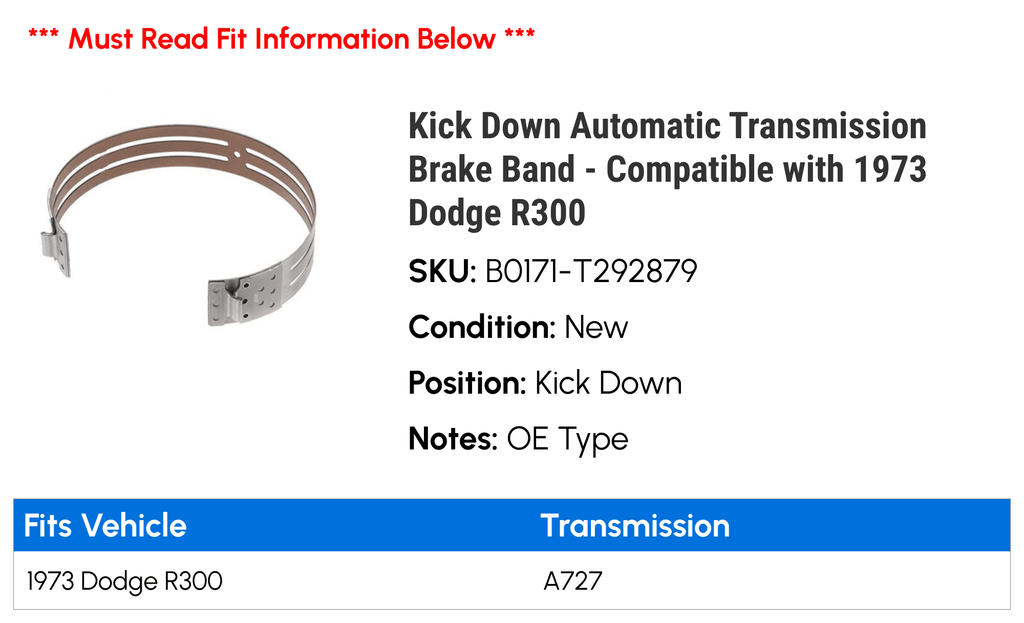Kick Down Automatic Transmission Brake Band - suitable with 1973 Dodge R300
