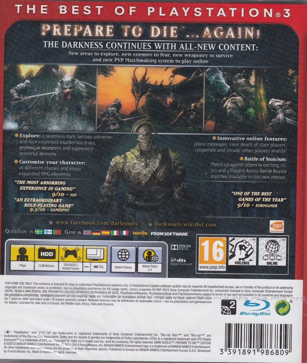 Dark Souls Prepare to Die Edition PS3  PlayStation 3 Brand NewFactory Sealed