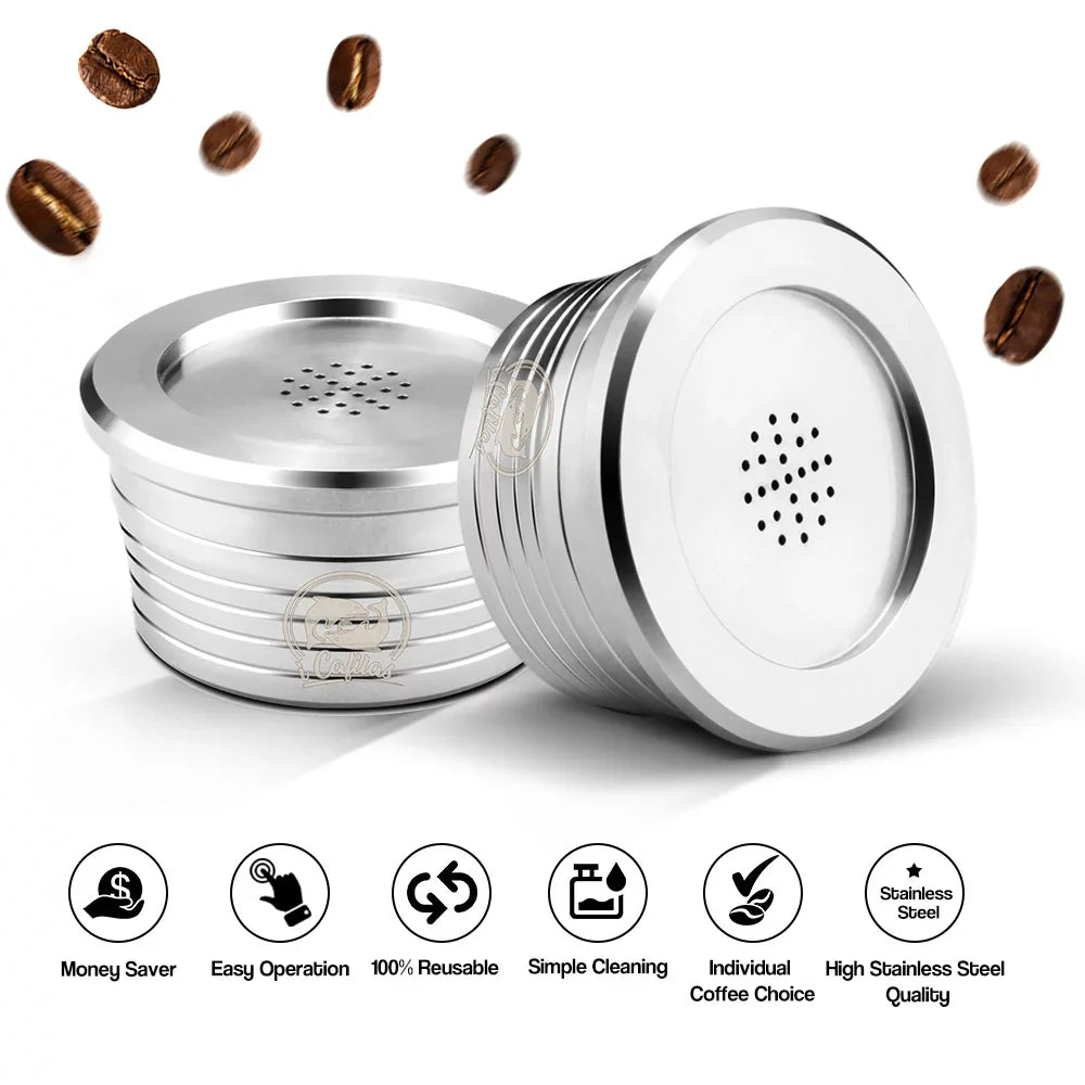 Suzicca Stainless Steel Reusable Coffee Capsules Reusable Coffee Capsule Cup Filter matching with Delta Q