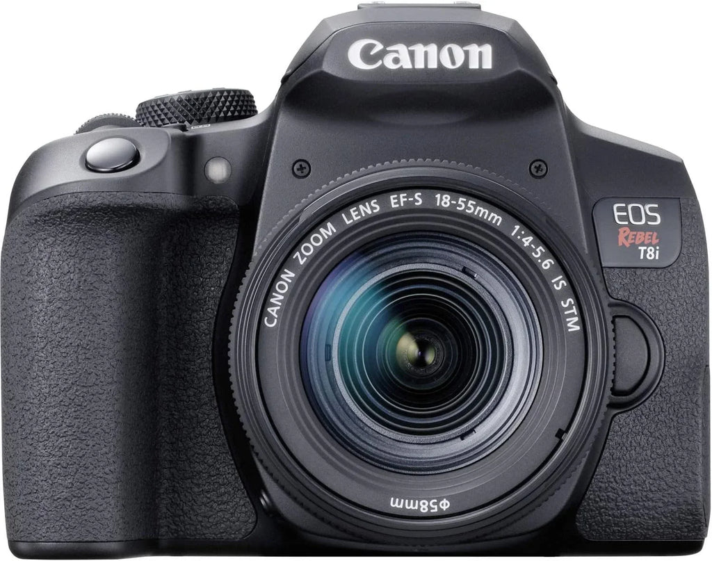 Camera Bundle for  EOS Rebel T8i DSLR Camera with EF-S 18-55mm f/4-5.6 IS STM Lens and Accessories Kit (64GB, Hand Grip Tripod, Flash, and More)