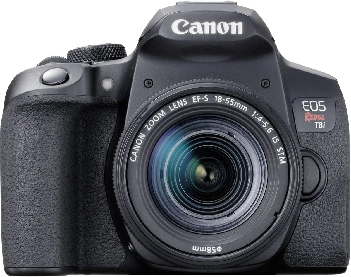 Camera Bundle for  EOS Rebel T8i DSLR Camera with EF-S 18-55mm f/4-5.6 IS STM Lens and Accessories Kit (64GB, Hand Grip Tripod, Flash, and More)