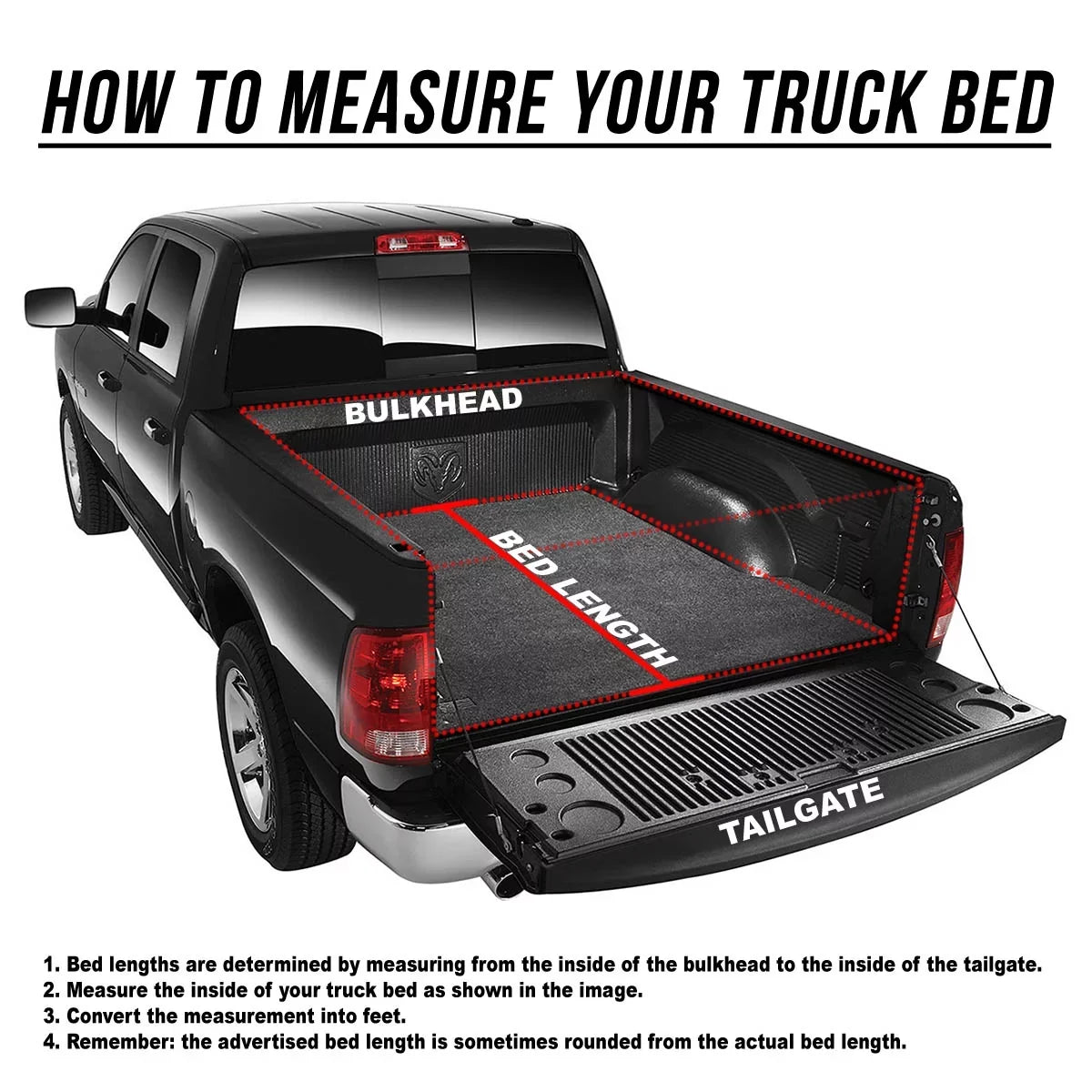 Auto Drive Soft Roll up Truck Bed Tonneau wrap Fits 2009-2023 Ram 1500 5.7FT Bed (67.4") w/o RamBox