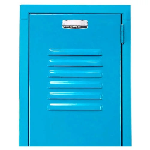 Paramount Double Tier 6 Door Ready to Assemble Locker, Blue. Global 652079BL 12 x 18 x 36 in