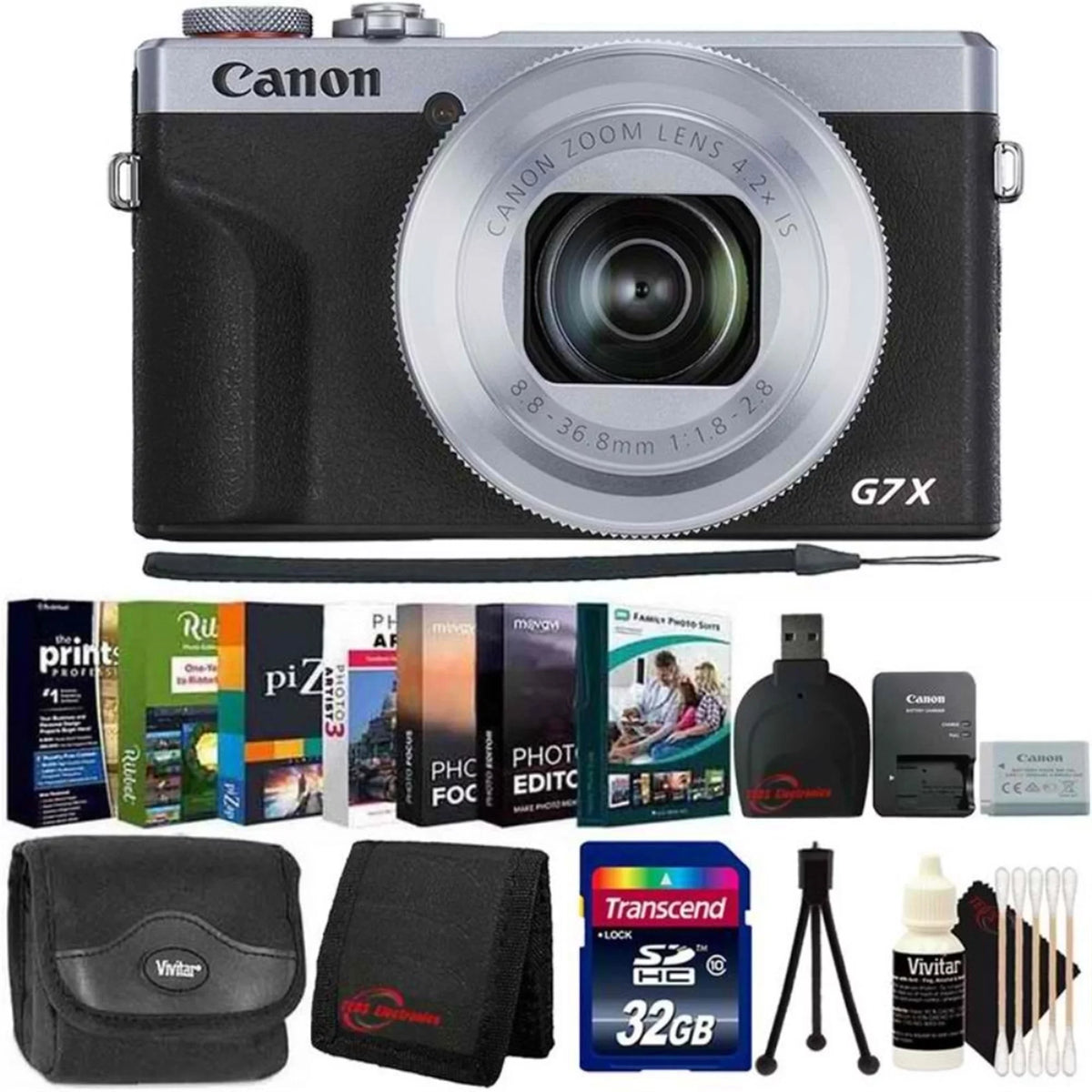 PowerShot G7 X Mark III Full HD 120p Video Digital Camera - Silver + Ulitimate Accessory Kit