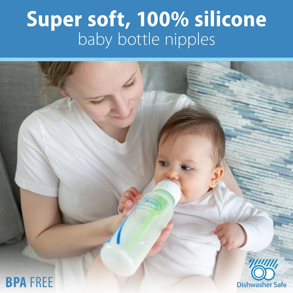 Brown's Natural Flow Anti-Colic Options+ Narrow Baby Bottles 8 oz/250 mL, with Level 1 Slow Flow Nipple, 6 Pack, 0m+ Woodland Animals Gift Set. Dr