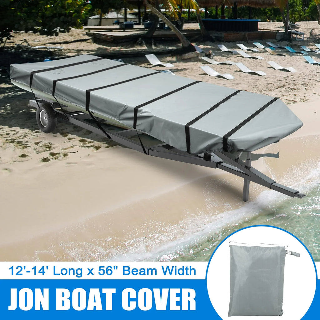 Unique Bargains 1 Set 12"-14"x56" Jon ship protector 210D Polyester Air Vents Waterproof Sunshine Resist craft wrap Gray